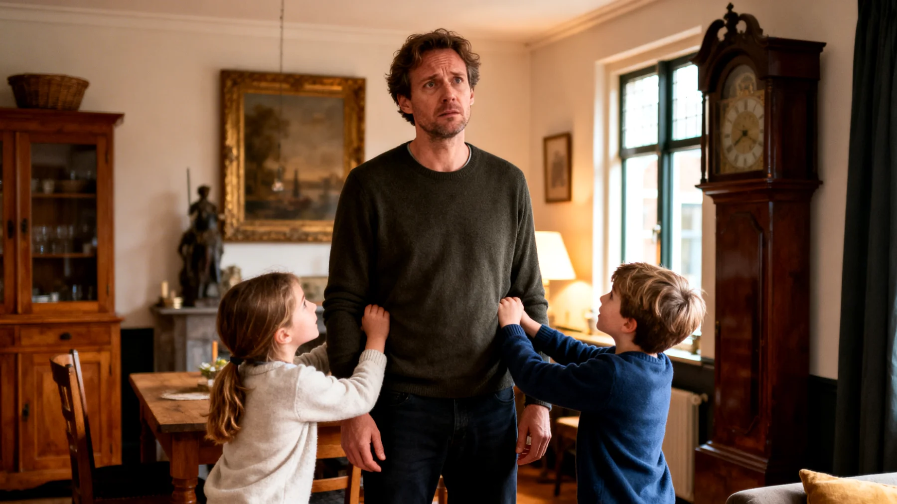 Vader heeft moeite met 'nee' zeggen tegen zijn kinderen, wat leidt tot inconsistente grenzen, mogelijk manipulatief gedrag van de kinderen en ondermijning van zijn eigen autoriteit in de opvoeding."